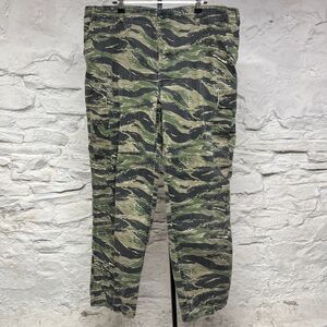 Vintage Military Pants Mens Large Long Tiger Stripe Camo Cargo Tru Spec Twill